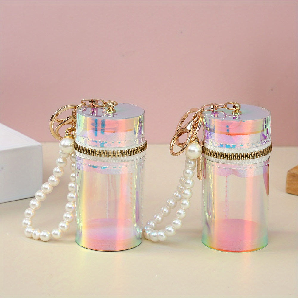 β¨ Adorable Pearl-Embellished Mini Bucket Bag π - Your Perfect Lipstick & Coin Companion! πΈ Dreamy Ivory Faux Leather! πΌ