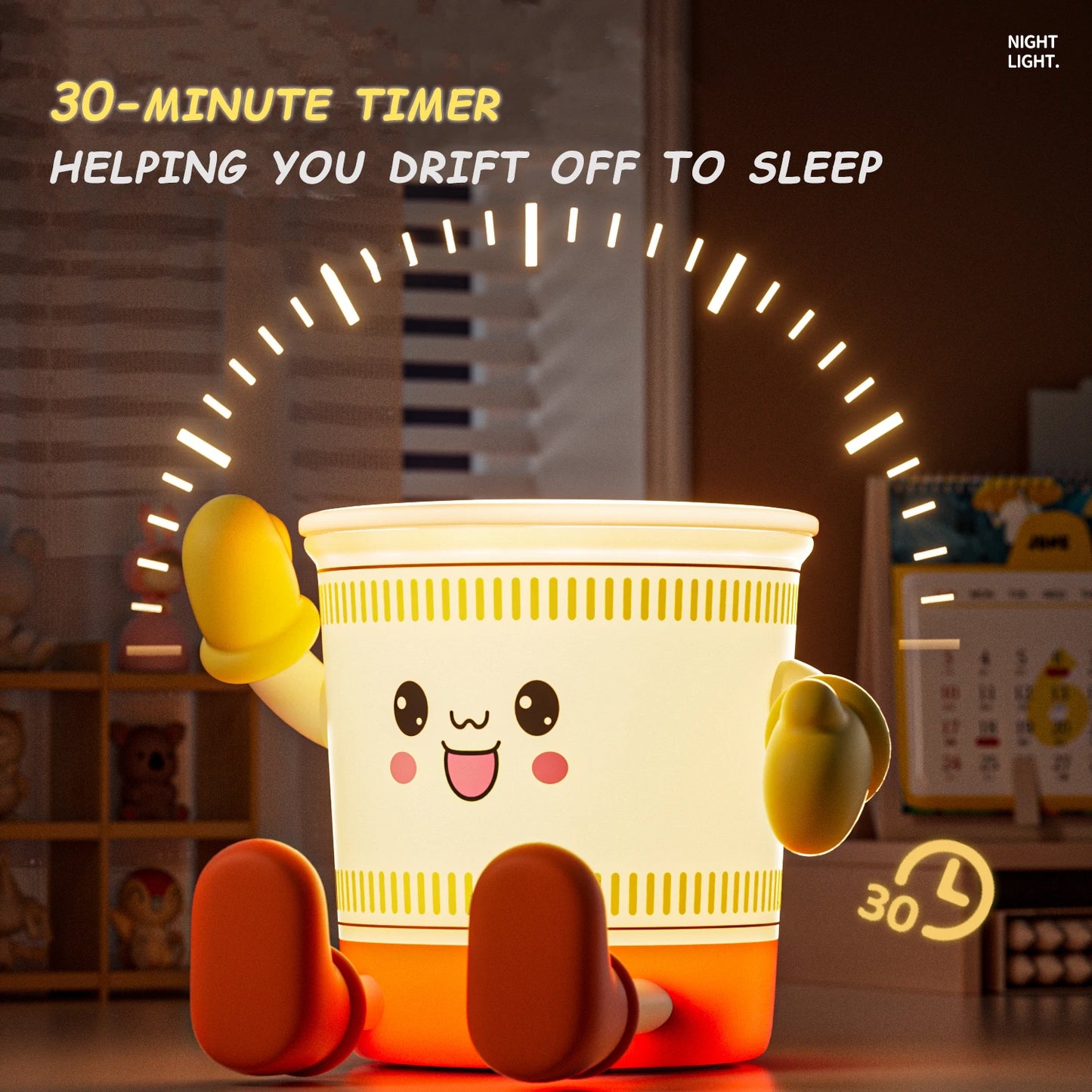 Kawaii Cartoon Cup Noodle LED Night Light πβ¨ β Adorable & Fun Home DΓ©cor Lamp for Bedrooms, Gifts & Cozy Spaces!