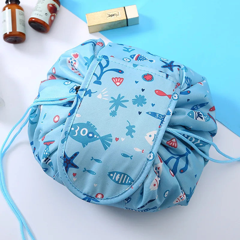 Kawaii Floral Drawstring Makeup Bag πΈβ¨ | Portable Waterproof Cosmetic Pouch for Travel & Toiletries ππ