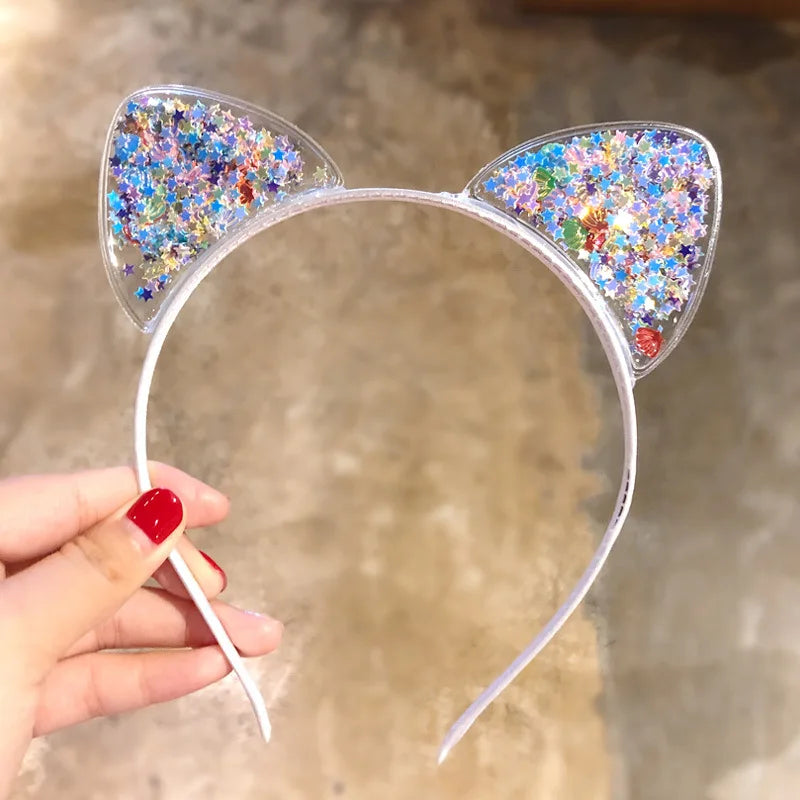 Kawaii Sparkling Cat Ears Hairband πβ¨ - Adorable Sequin Headband for Girls | Cute Princess Hair Accessories π±π
