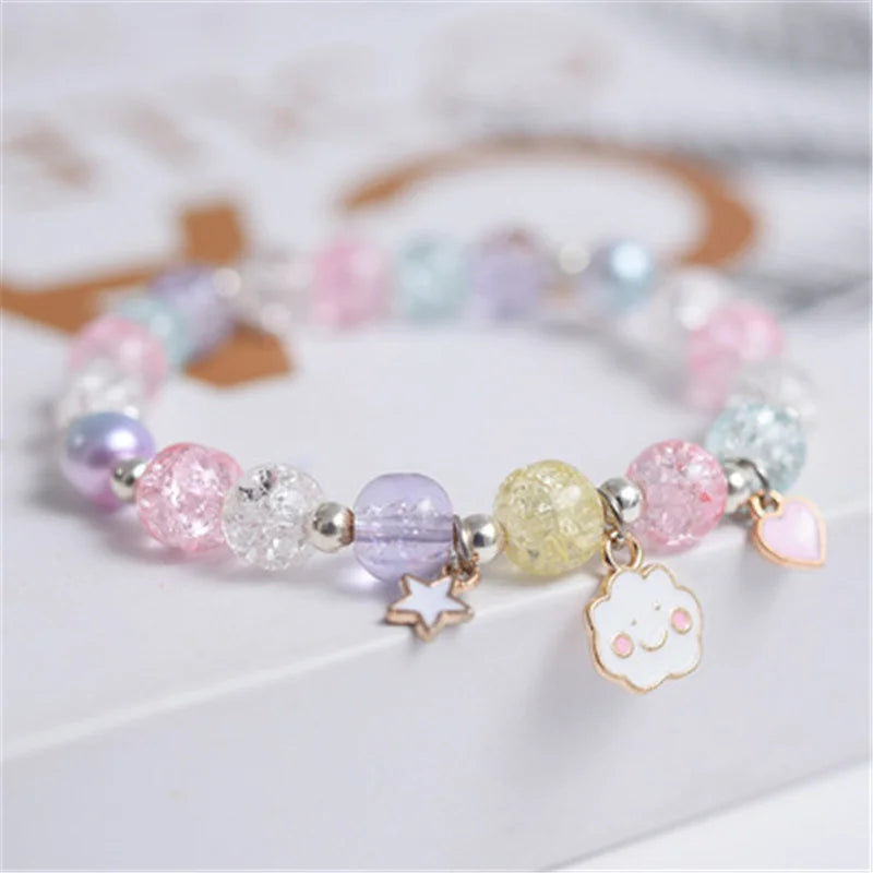 💖 Adorable Kawaii Popcorn Beads Bracelet 🌈 for Girls - Whimsical Friendship Jewelry 🌟