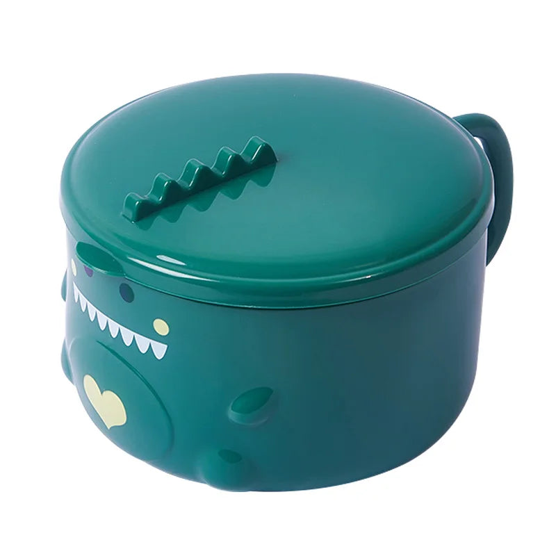 β¨ Dino Delight: Whimsical Stainless Steel Noodle Bowl with Lid ππ - Pixie Quill