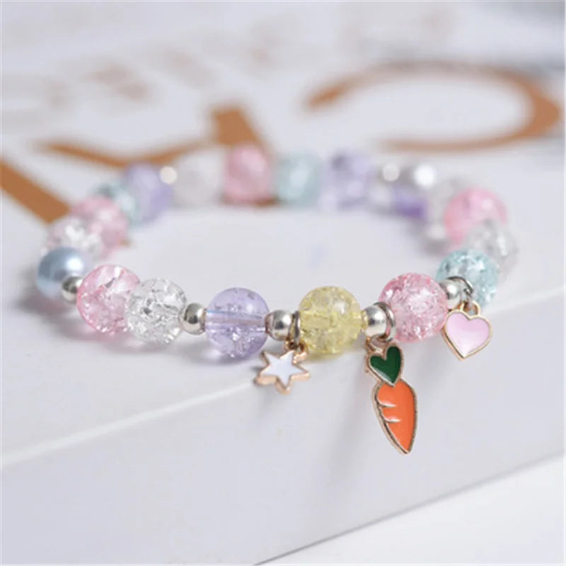 💖 Adorable Kawaii Popcorn Beads Bracelet 🌈 for Girls - Whimsical Friendship Jewelry 🌟