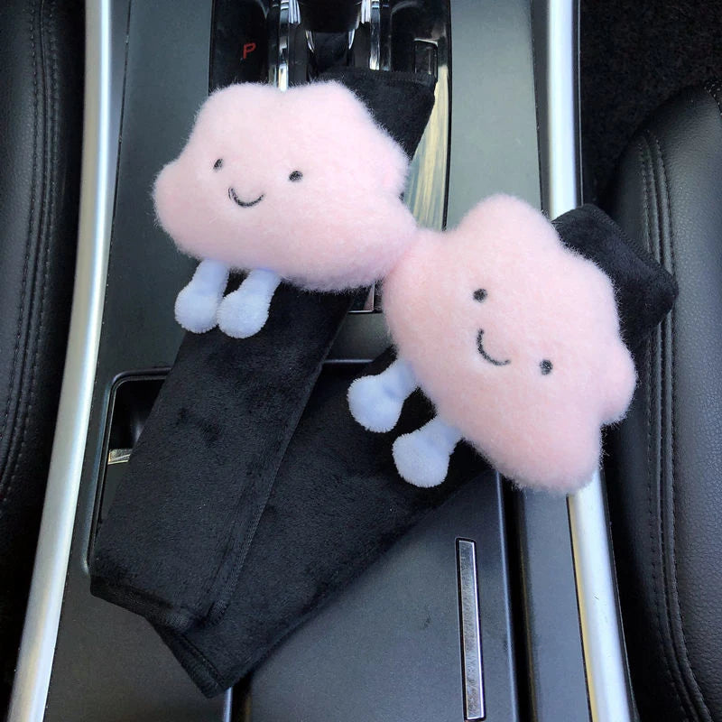 Adorable Kawaii Plush Animal Seat Belt Covers π»π - 2pcs Soft Shoulder Cushion for Kids' Car Safety & Style! πβ¨