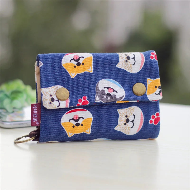 Kawaii Canvas Coin Pouch πβ¨ | Cute Cartoon Key Organizer Wallet for Girls ππ | Adorable Mini Money Bag!