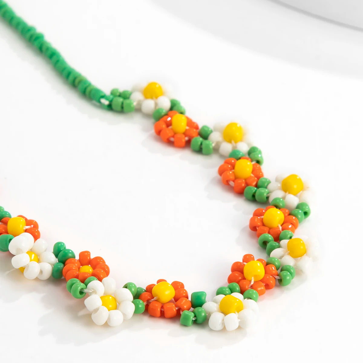 π Boho Chic Rainbow Seed Beads Choker πΈ Kawaii Floral Necklace for Women β¨ Trendy Korean Fashion Jewelry