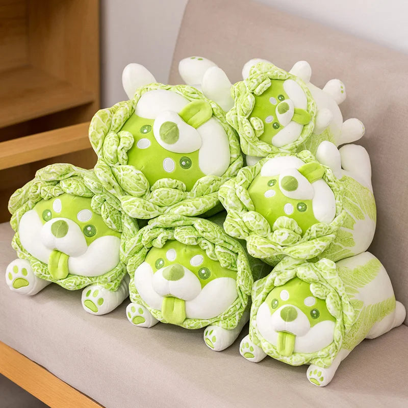 Shiba Inu Cabbage Plush Pillow πΆπ₯¬ | Kawaii Stuffed Animal Cushion for Home & Gifts πβ¨