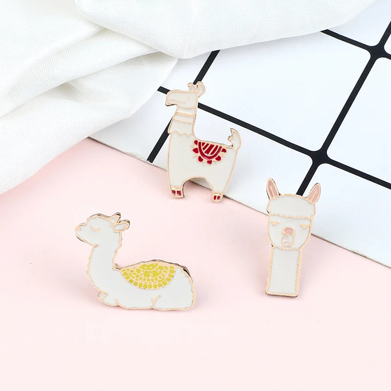 Cute Kawaii Llama & Alpaca Enamel Pins π¦β¨ Adorable Brooches for Girls, Kids & Animal Lovers - Trendy Cartoon Jewelry Accessories!