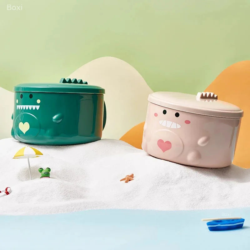 β¨ Dino Delight: Whimsical Stainless Steel Noodle Bowl with Lid ππ - Pixie Quill