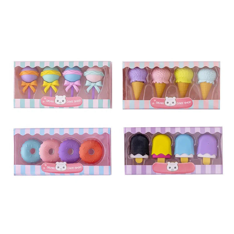 Kawaii Lollipop Ice Cream Erasers ππ¦ - Fun Rubber Pencil Erasers for Kids | Adorable Stationery Supplies!