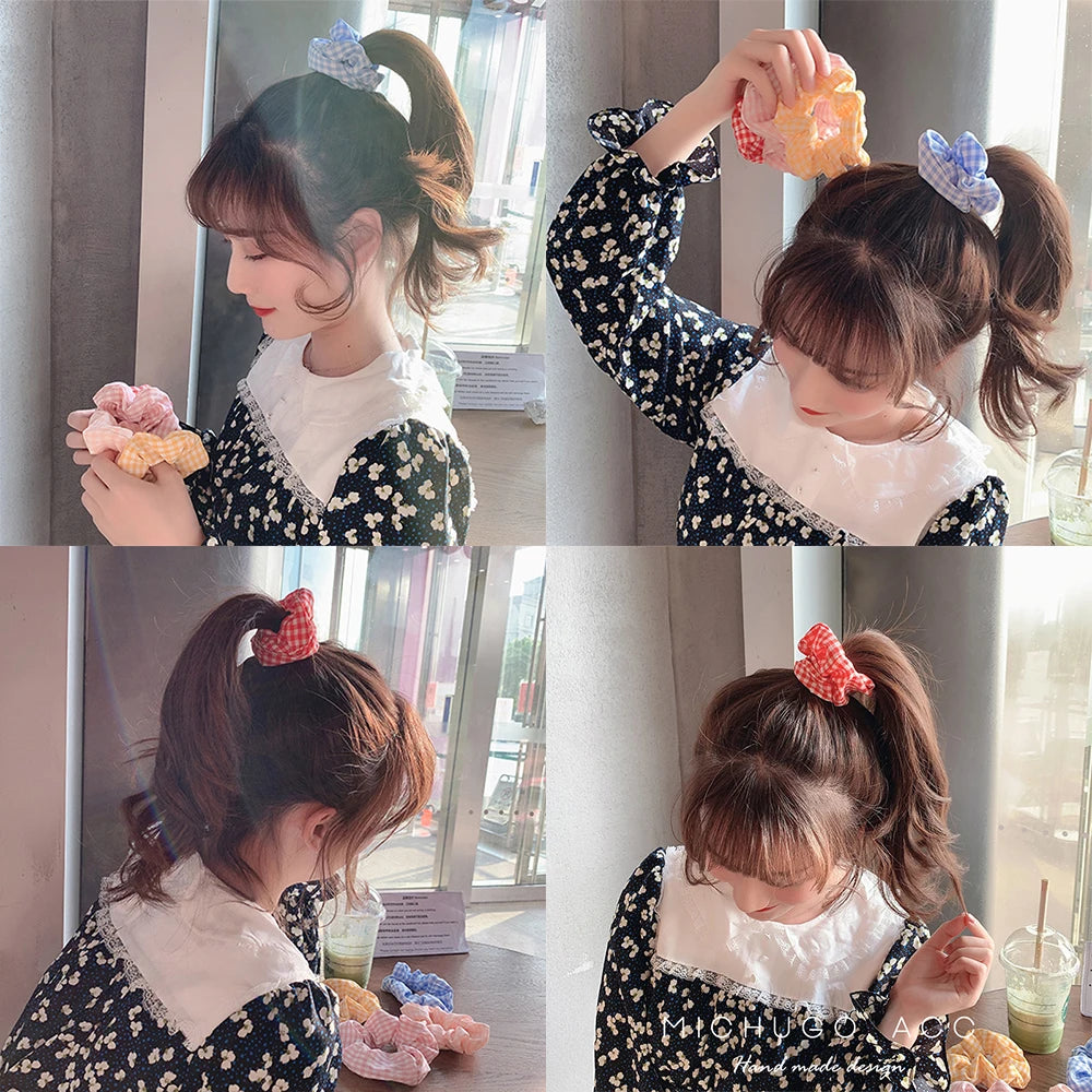 Kawaii Strawberry Blossom Hair Scrunchies 🍓🌸 | Adorable Elastic Hair Ties for Girls & Women!