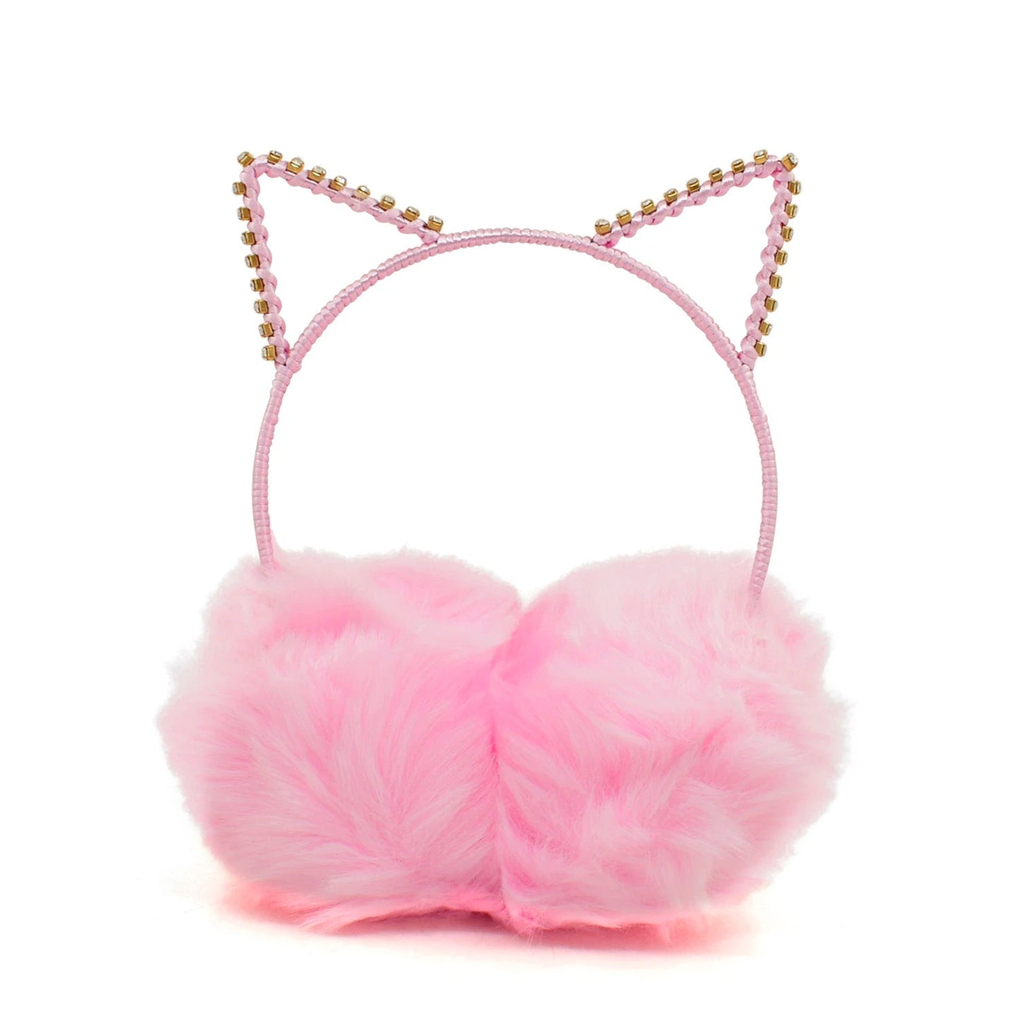✨ Kawaii Cat Ear Earmuffs for Girls & Women 🐾 | Sparkly Rhinestone Warmth! ❄️