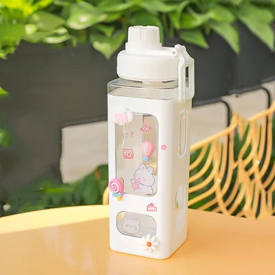 π Kawaii Square Straw Bottle π₯€β¨ Cute & Colorful Water Container for Adventures! ποΈπ