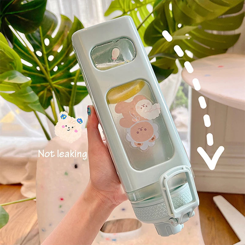 π Kawaii Square Straw Bottle π₯€β¨ Cute & Colorful Water Container for Adventures! ποΈπ