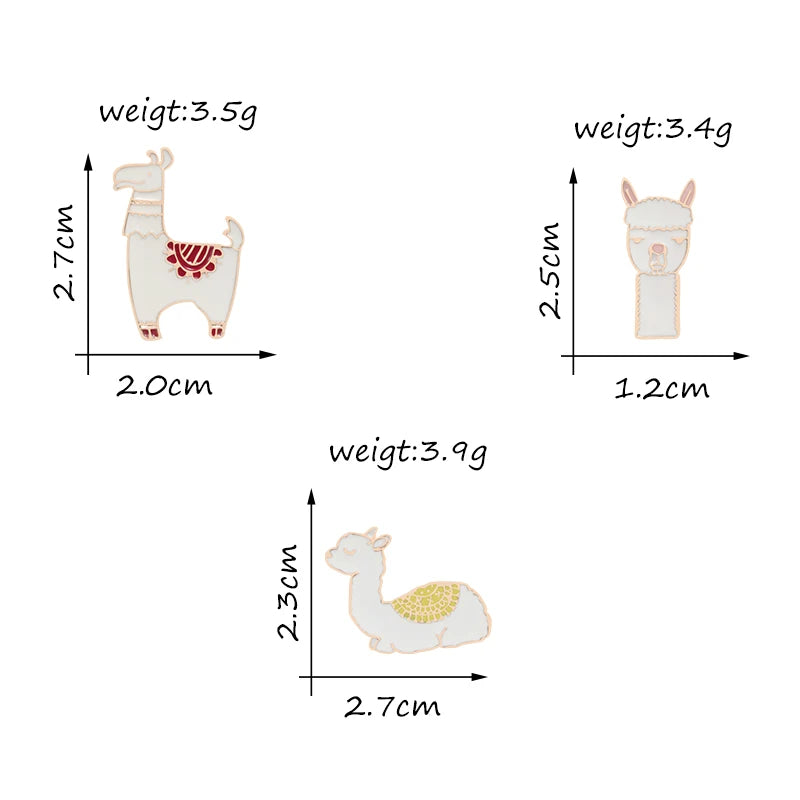 Cute Kawaii Llama & Alpaca Enamel Pins π¦β¨ Adorable Brooches for Girls, Kids & Animal Lovers - Trendy Cartoon Jewelry Accessories!