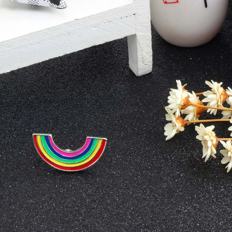 Kawaii Rainbow Enamel Brooch Pins πβ¨ | Cute Metal Badge for Women π | Trendy Cartoon Accessories for Hats & Collars ππ