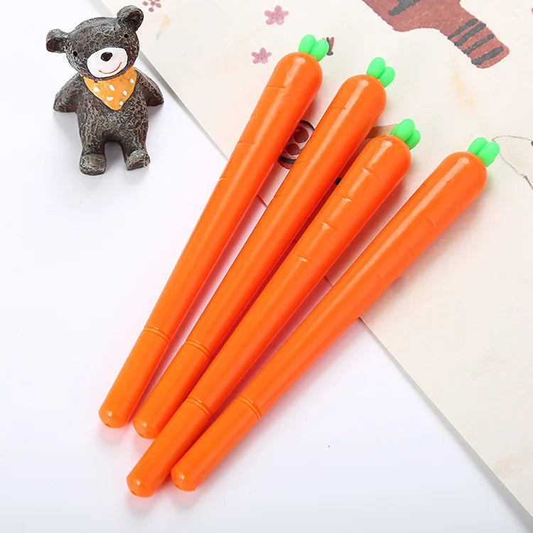 Adorable Carrot Gel Pen π₯β¨ - Kawaii Cartoon Stationery for Office & School!