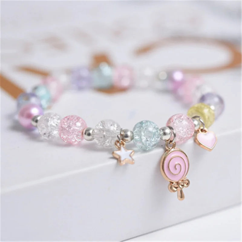 💖 Adorable Kawaii Popcorn Beads Bracelet 🌈 for Girls - Whimsical Friendship Jewelry 🌟
