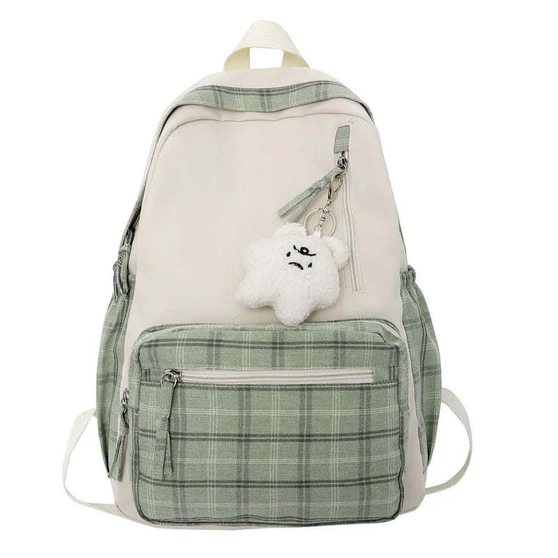 Kawaii Plaid Dream Backpack πβ¨ | Cute Girl's Travel & School Bag for Stylish Adventures! ππ