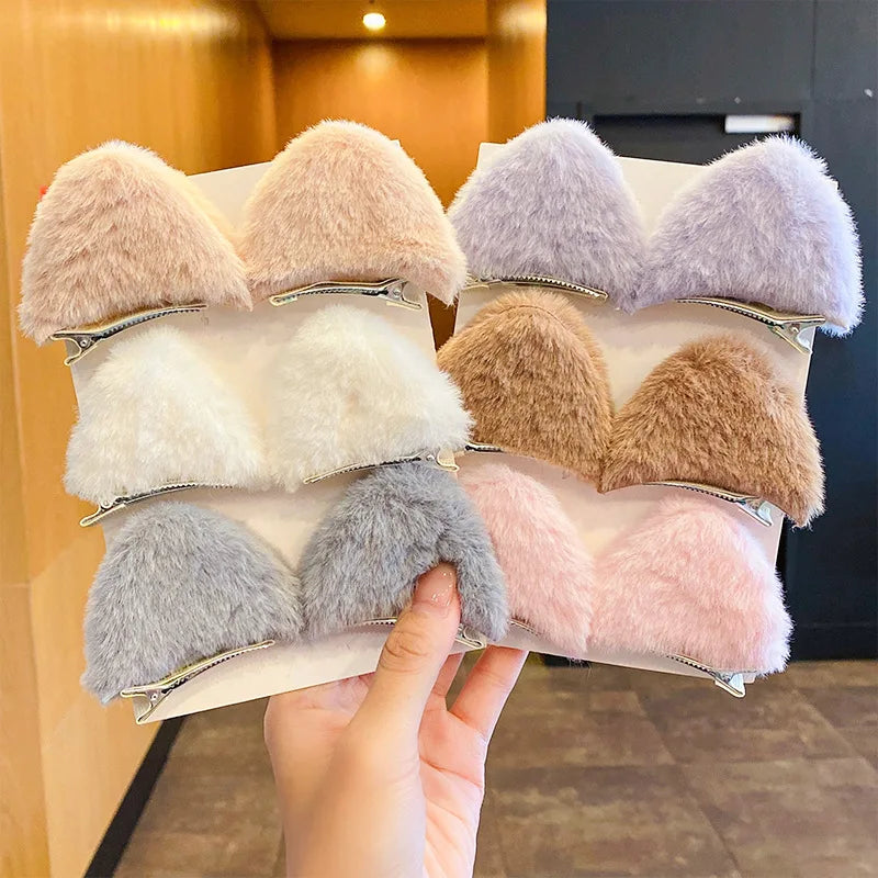 Purr-fectly Adorable Plush Cat Ear Hair Clips πΎβ¨ - Fun Fashion Accessories for Girls & Women!