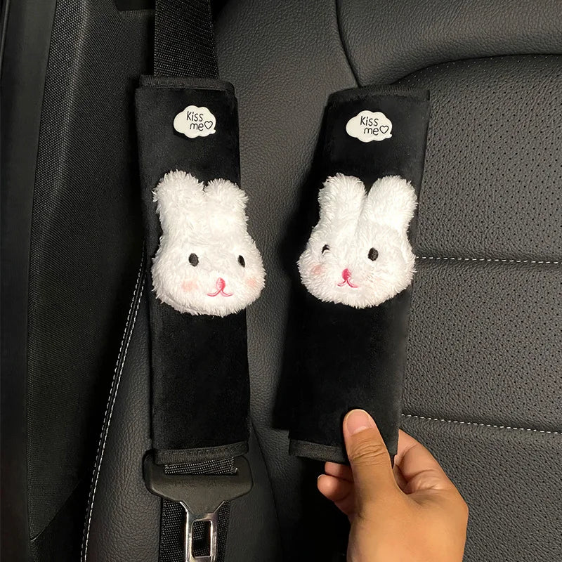 Adorable Kawaii Plush Animal Seat Belt Covers π»π - 2pcs Soft Shoulder Cushion for Kids' Car Safety & Style! πβ¨