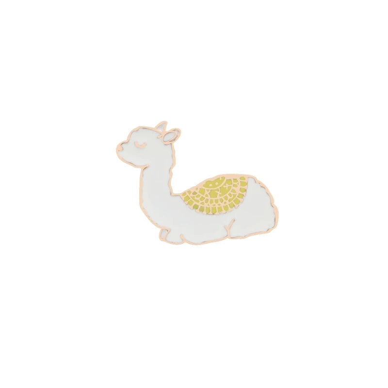 Kawaii Animal Brooches 🦙✨ Cute Enamel Pins - Cartoon Camel & Alpaca Fashion Jewelry for Kids & Women 🎀💖