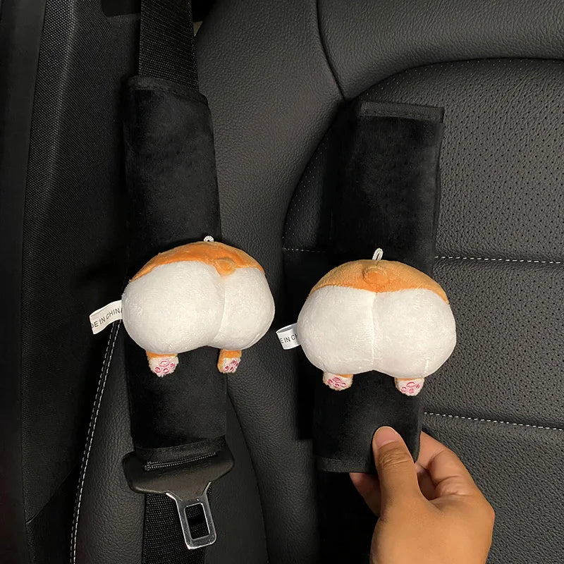 Adorable Kawaii Plush Animal Seat Belt Covers π»π - 2pcs Soft Shoulder Cushion for Kids' Car Safety & Style! πβ¨