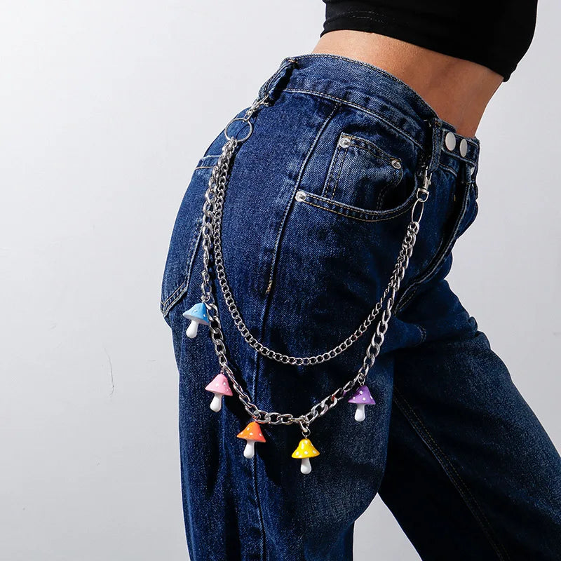 Kawaii Rainbow Resin Keychain πβ¨ | Cute Hip Hop Waist Chain for Men & Women | Colorful Acrylic Flower Punk Jewelry πΈπ