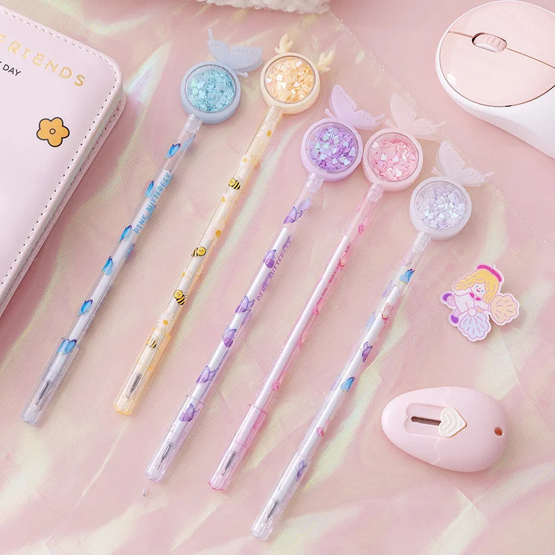 Kawaii Gel Pen 🐰✨ | Cute Rabbit & Butterfly Design | Sweet 0.5mm Ink for School & Office Supplies 🖊️🌼