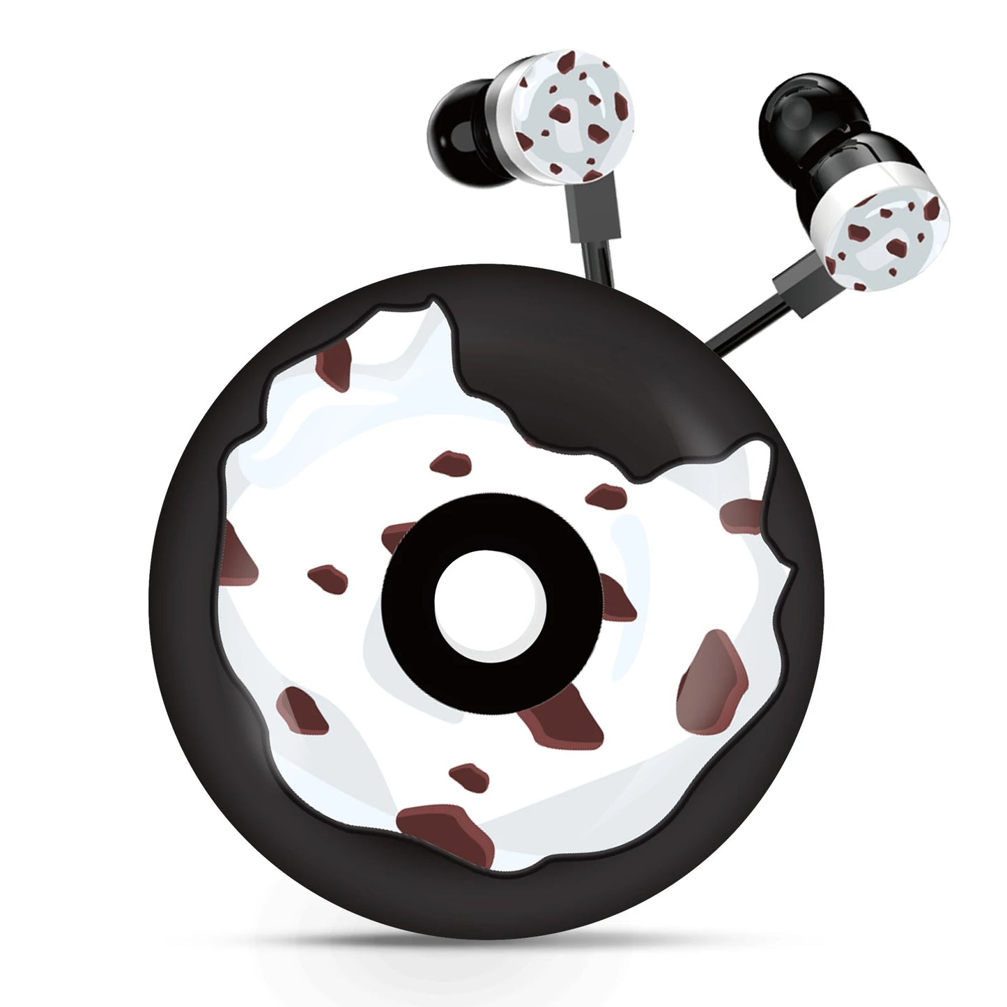 Kawaii Donut Earbuds π©β¨ - Adorable Wired Headphones with Microphone & Cute Case for Kids π§πΎ