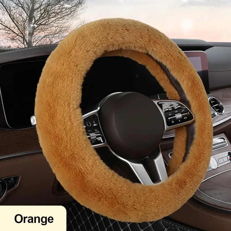 Kawaii Plush Bear Ear Steering Wheel Cover π»β¨ | Cozy Cartoon Car Accessory for Winter π₯Άπ