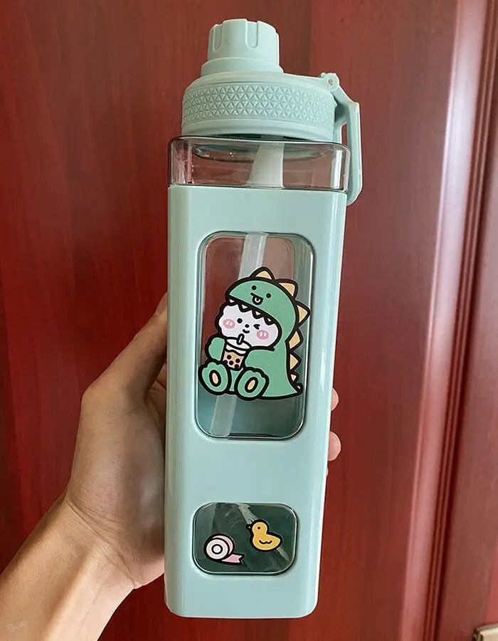 π Kawaii Square Straw Bottle π₯€β¨ Cute & Colorful Water Container for Adventures! ποΈπ