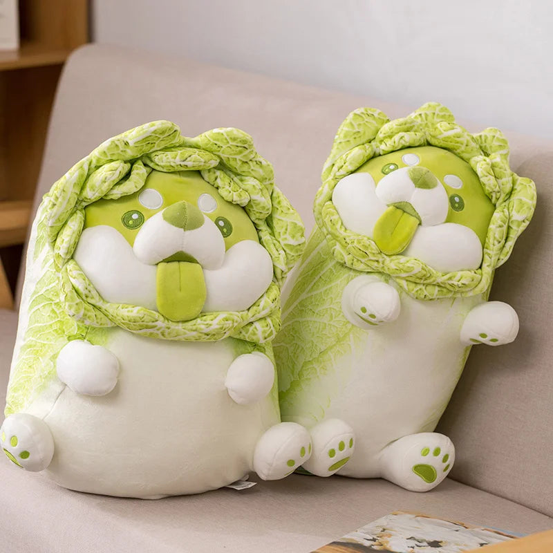 Shiba Inu Cabbage Plush Pillow πΆπ₯¬ | Kawaii Stuffed Animal Cushion for Home & Gifts πβ¨