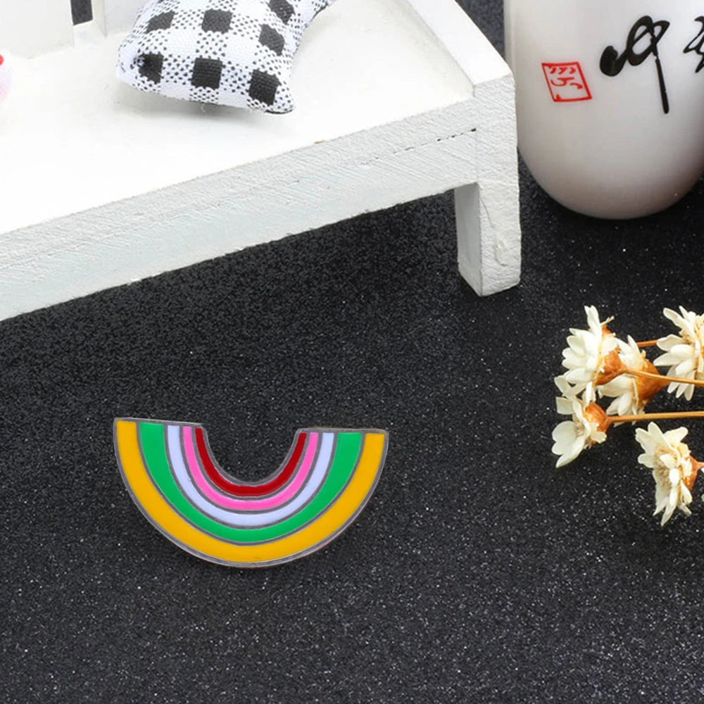 Kawaii Rainbow Enamel Brooch Pins πβ¨ | Cute Metal Badge for Women π | Trendy Cartoon Accessories for Hats & Collars ππ