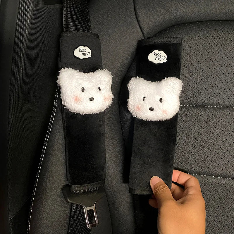 Adorable Kawaii Plush Animal Seat Belt Covers π»π - 2pcs Soft Shoulder Cushion for Kids' Car Safety & Style! πβ¨