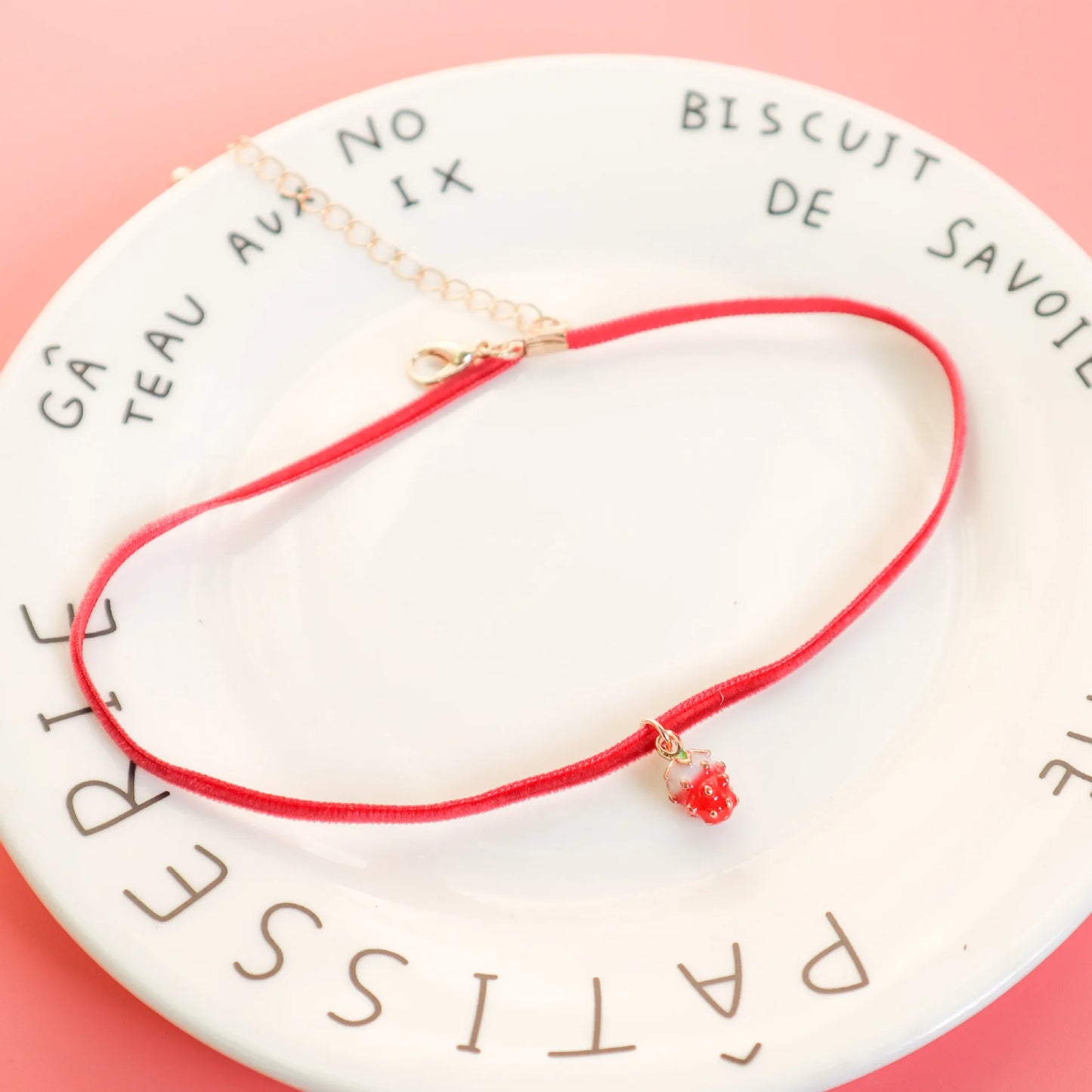 Kawaii Strawberry Choker Necklace πβ¨ | Adorable Velvet Ribbon for Women & Girls | Party & Club Fashion Jewelry
