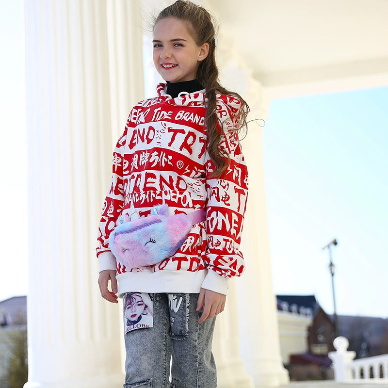Kawaii Plush Unicorn Fanny Pack πβ¨ - Adorable Winter Cartoon Shoulder Bag for Kids! π¦π