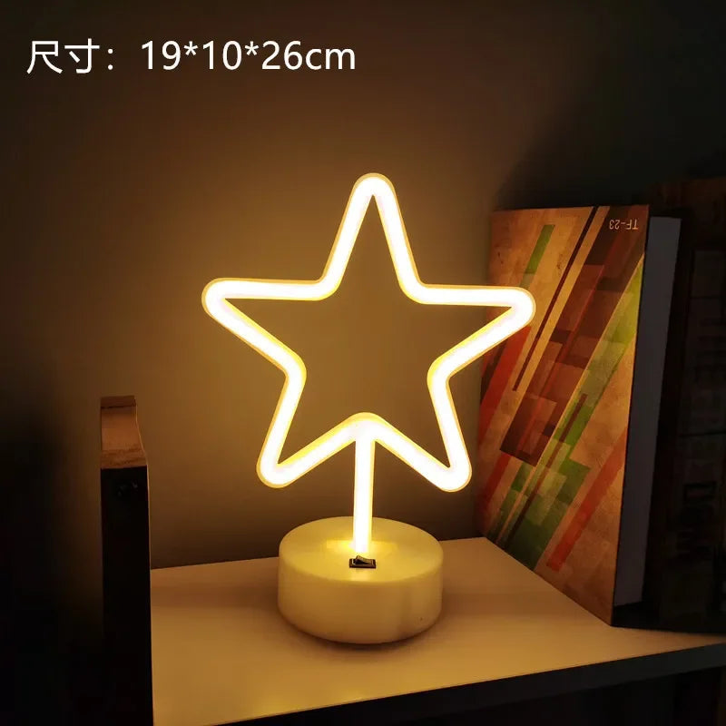 Kawaii LED Neon Night Light πβ¨ - Adorable Flamingo, Unicorn & Rainbow Decor for Kids' Rooms ππ