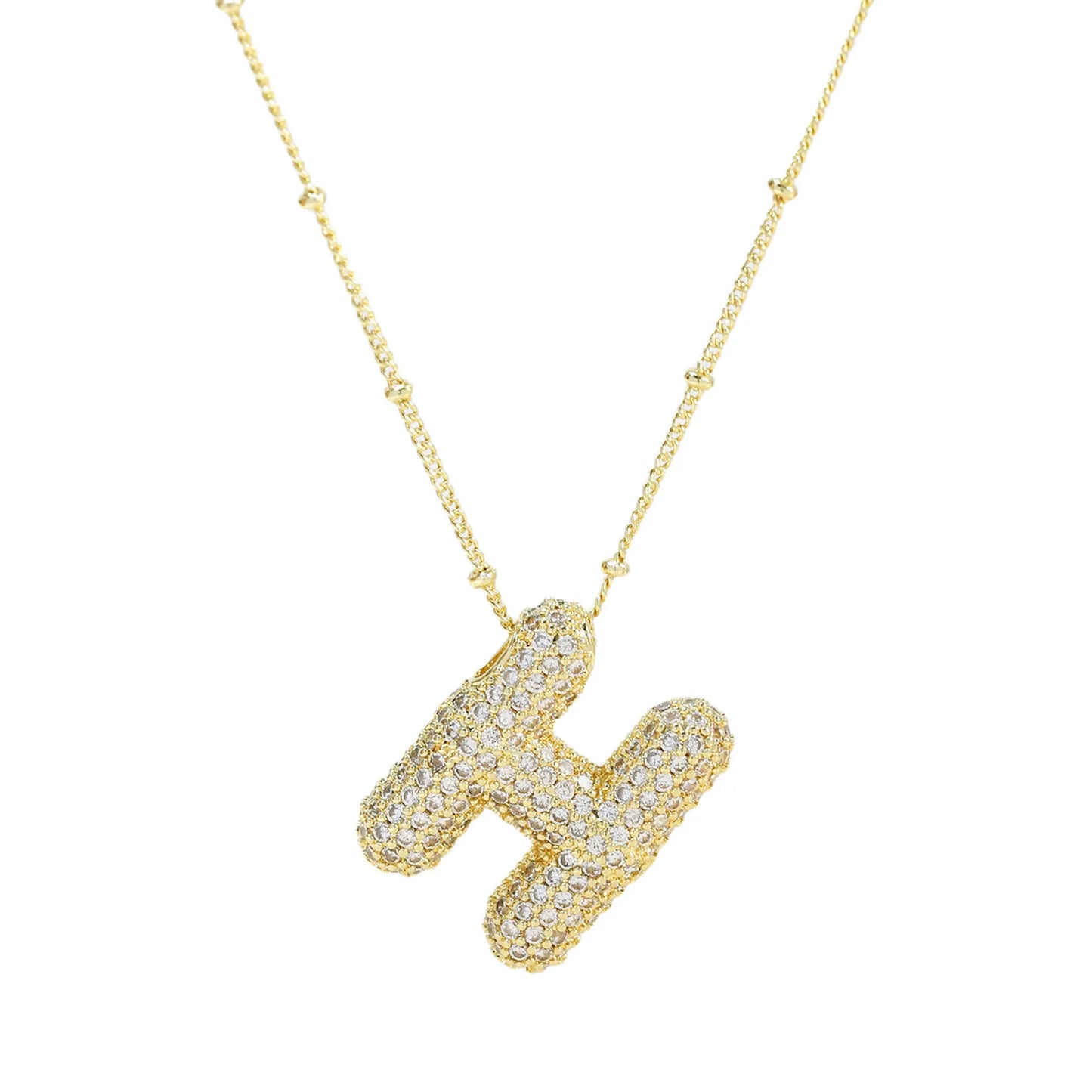 Kawaii CZ Zircon Balloon Initial Necklaces πβ¨ A-Z Alphabet Bubble Letter Pendants for Trendy Women π Fashion Jewelry