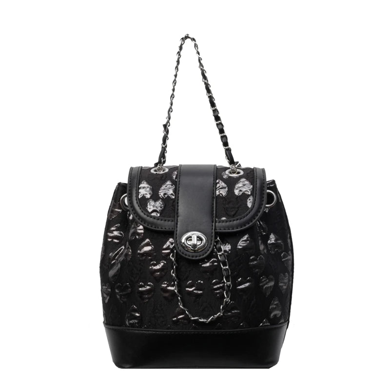 Kawaii Heart Chains Backpack πβ¨ | Stylish PU Fashion Bag for Trendy Women 2024 ππΈ