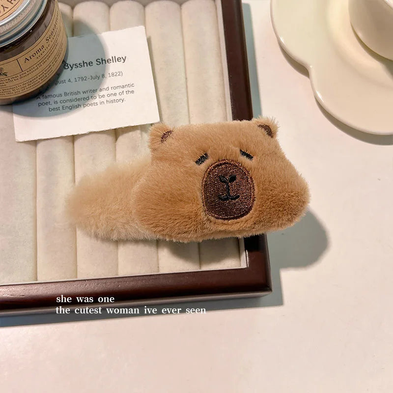 Kawaii Capybara Plush Hair Band πΎβ¨ Sweet Skull Top Headband for Fun Wash Face & Stylish Hairstyles! ππ