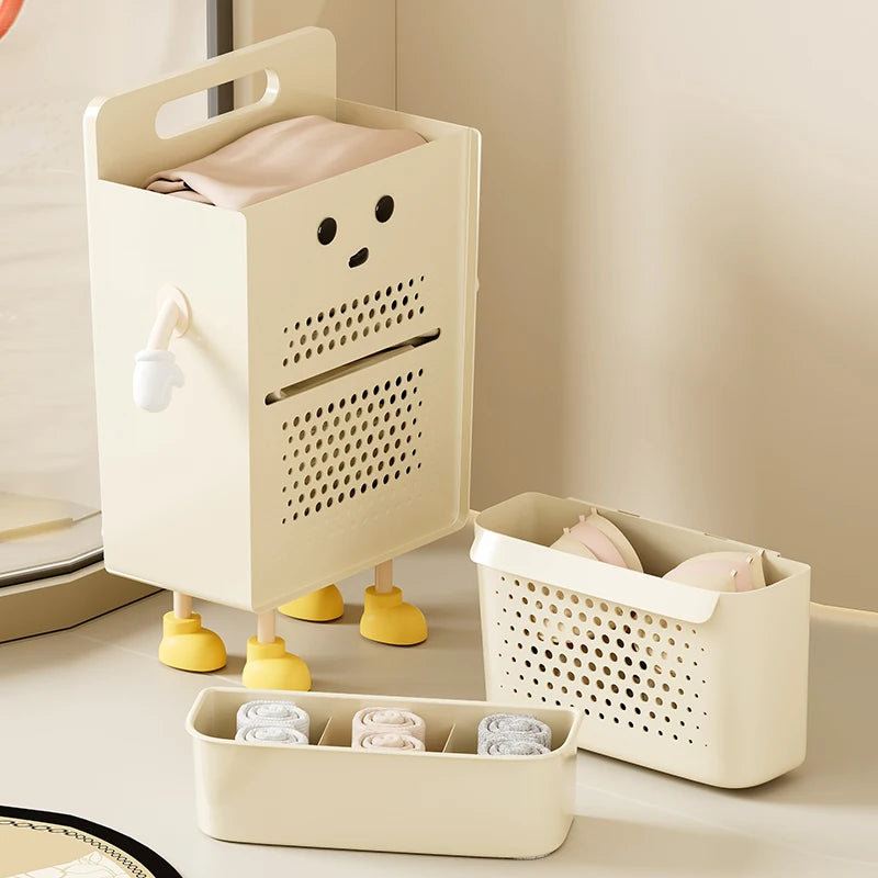 Kawaii Wall Hanging Laundry Basket 🧺✨ - Adorable Storage Solution for Your Bathroom!