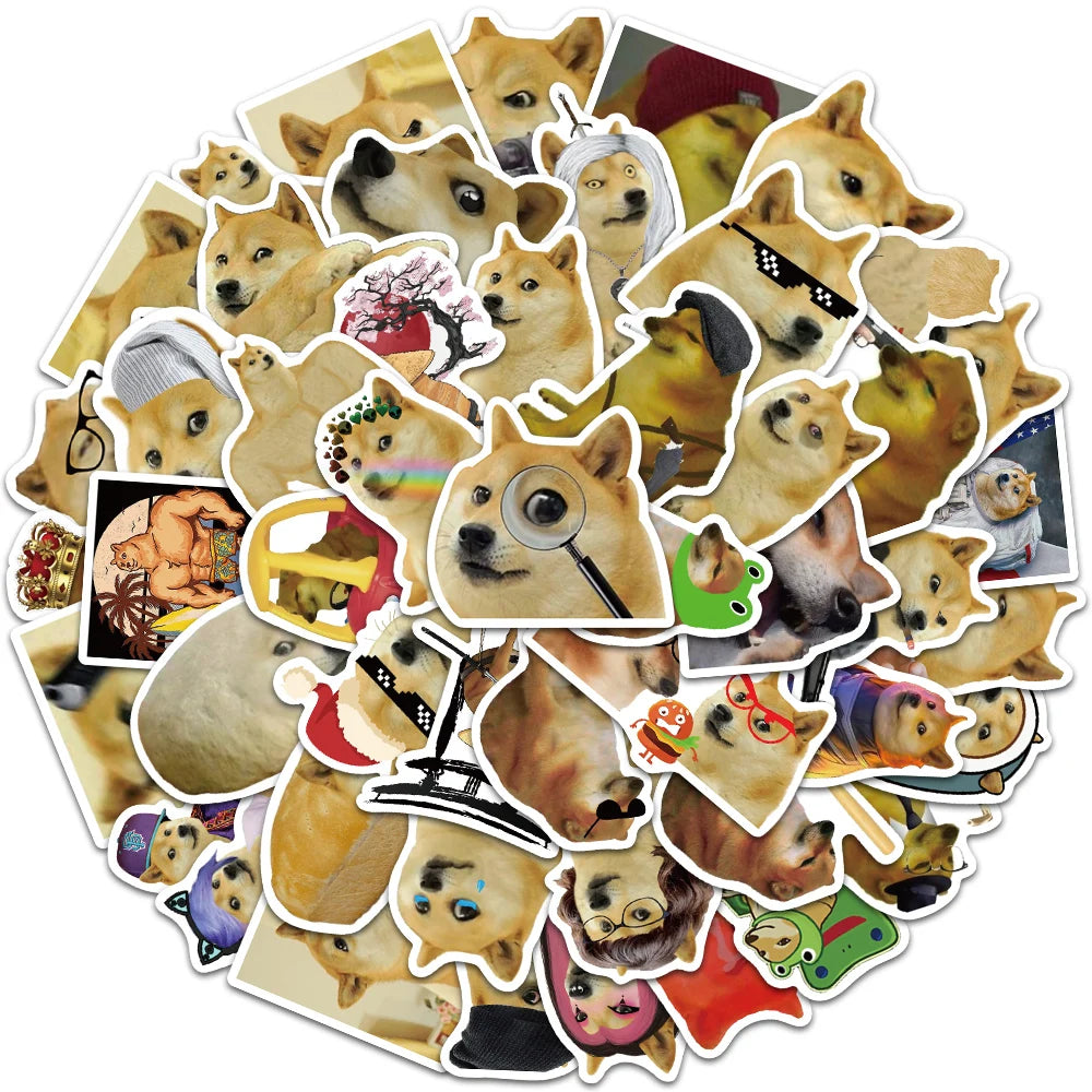 Kawaii Shiba Inu Meme Sticker Pack ππ | 50PCS Waterproof Fun for Cars, Laptops & More! πβ¨