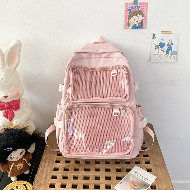 β¨ Adorable Japanese Itabag Backpack π | 2024 Transparent Design π | Perfect for School & College Students π - Pixie Quill