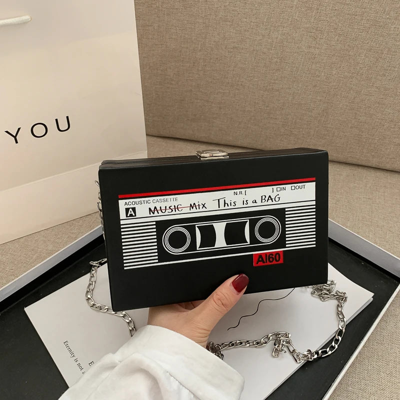 Kawaii Retro Tape Radio Shoulder Bag πΆβ¨ | Adorable Square Crossbody for Trendy Vibes π