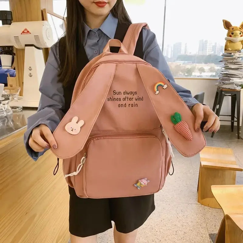 Kawaii Bunny Ear Backpack ππ° | Adorable Anime School Bag for Girls & Teens | Fun & Fashionable College Bookbag β¨