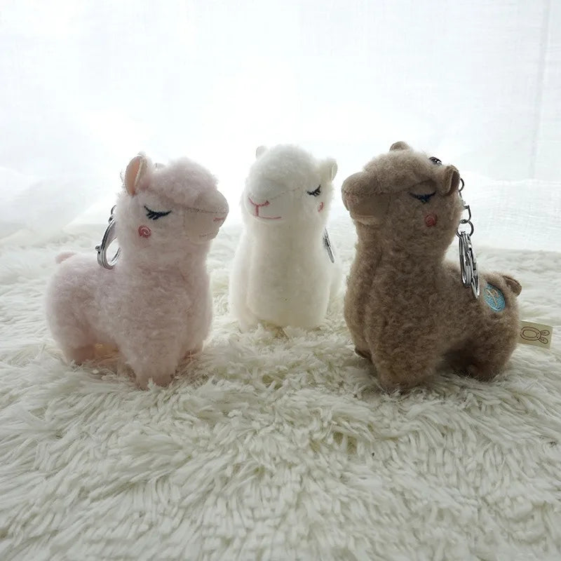 Kawaii Plush Alpaca Keychain π¦β¨ - Adorable Rainbow Animal Bag Charm for Women ππ