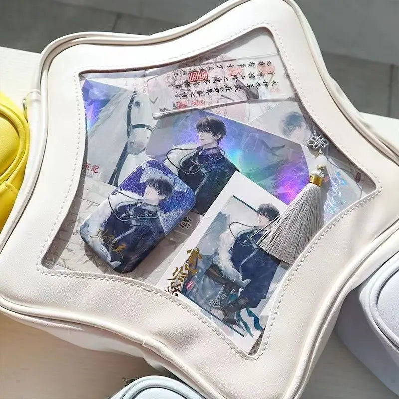 Y2K Cute Five Star Ita Bag Women Sweet Trend Crossbody Bag Popular Girl Transparent Bag Kawaii Personality Display Shoulder Bags