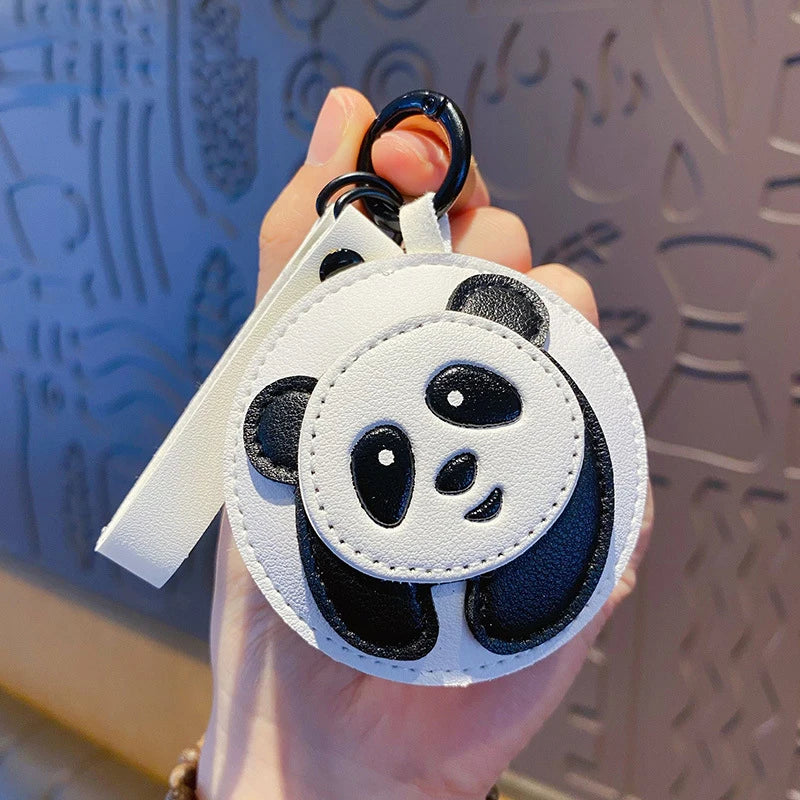 Kawaii Panda & Shiba Inu Leather Keychain πΌβ¨ Cute Animal Pendant for Bags & Accessories πΆπ