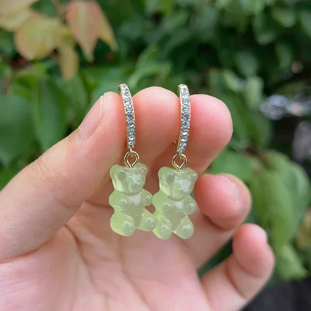 π Sweet Rainbow Bear Dangle Earrings π¬β¨ Cute Acrylic Drop Jewelry for Trendy Girls! π»π